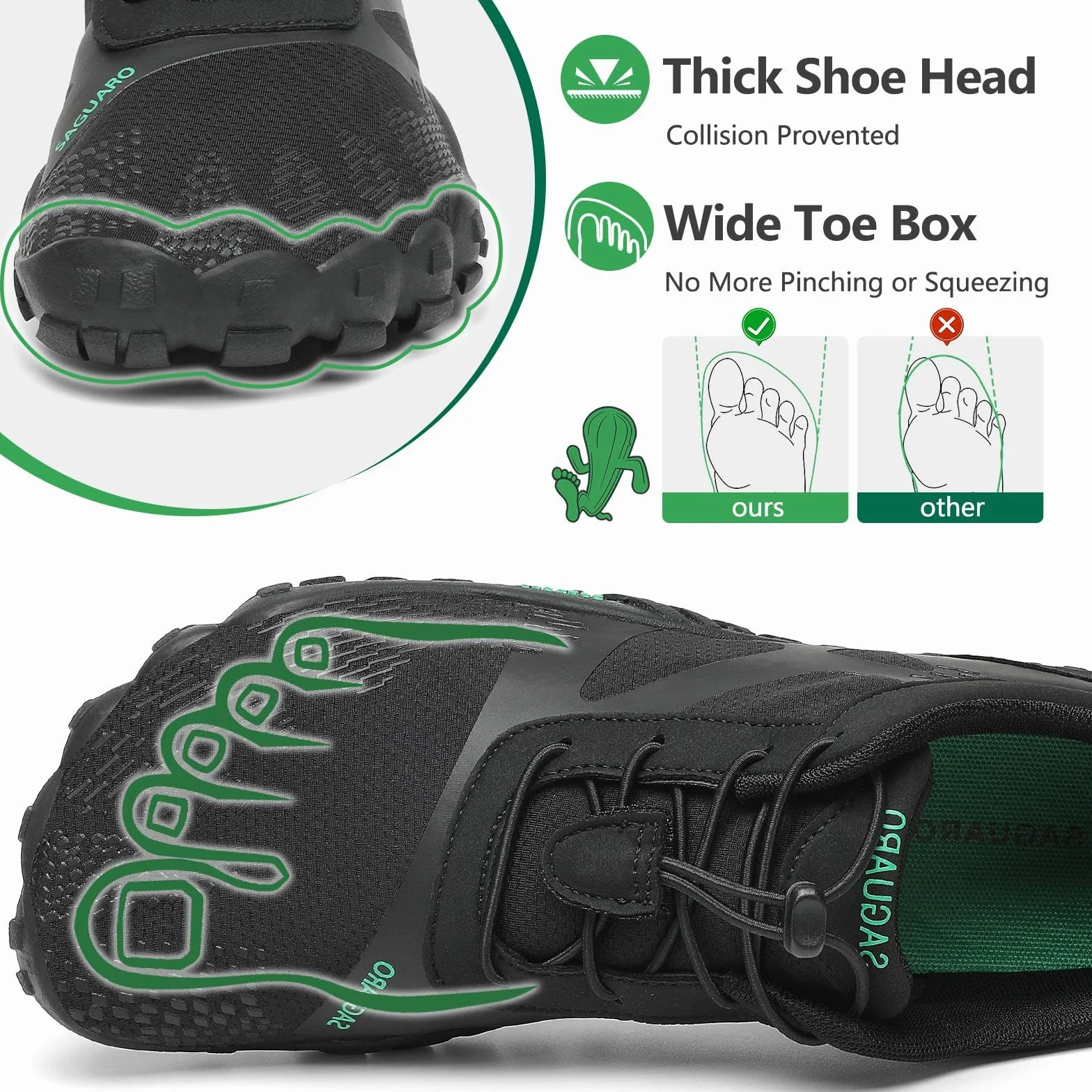 SAGUARO Chaussures de Trail Homme Femme Chaussures Barefoot