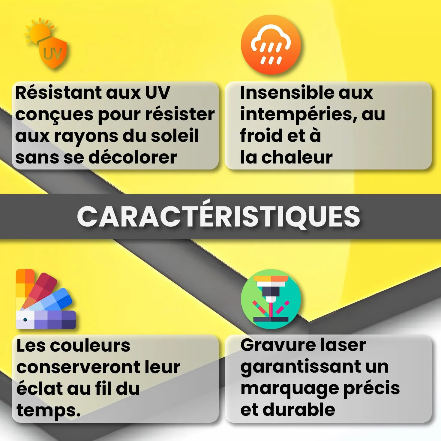 Étiquette de valise personnalisée en acrylique gravé – 27 couleurs – Résistant à l'eau et aux UV – Attache PVC incluse