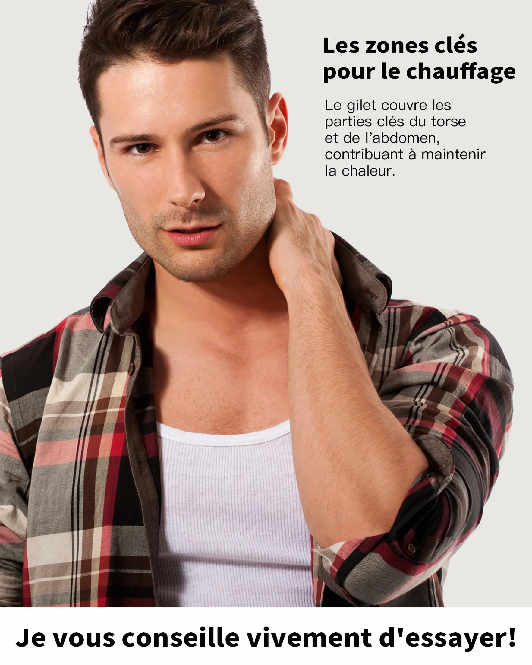 Débardeur Homme Lot de 3 - 100% Coton Maillot de Corps