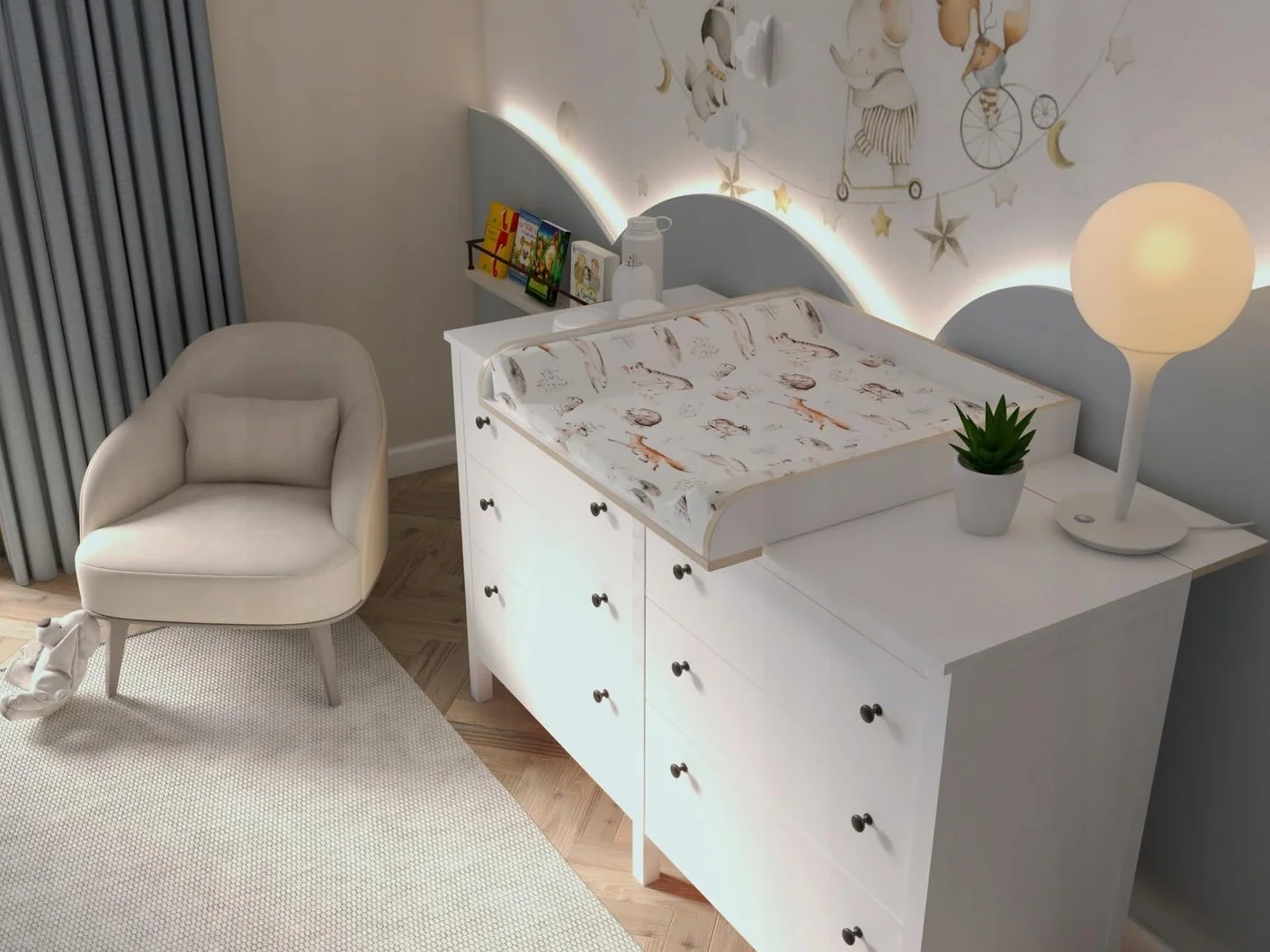 Plan à Langer IKEA Hemnes avec Plateau 50x160 cm Amovible Blanc