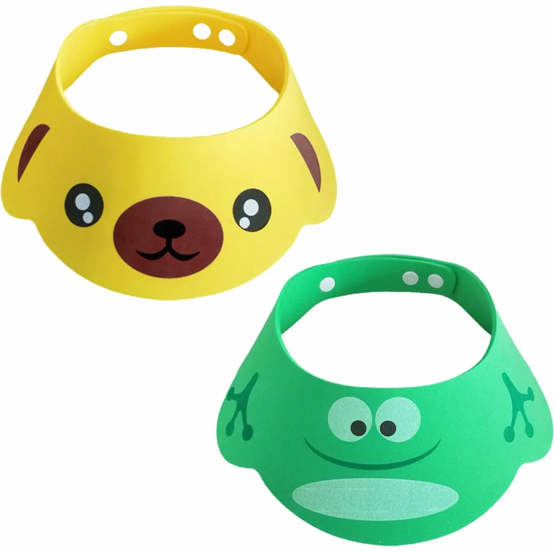 NJCXOLA Chapeau Douche Bébé 2pcs Bonnet de Douche Protection Bain Bébé Visière