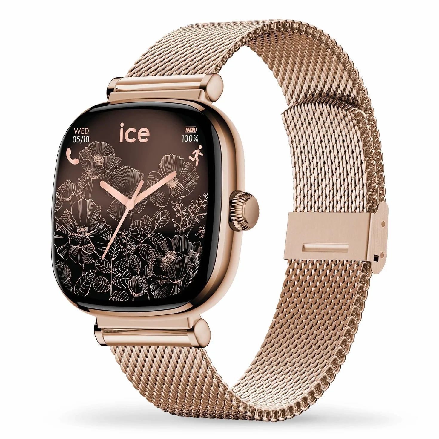 Ice-Watch Ice Smart 2.0 Montre connectée carrée Femme Bracelet Acier Inoxydable 1.70 Pouces