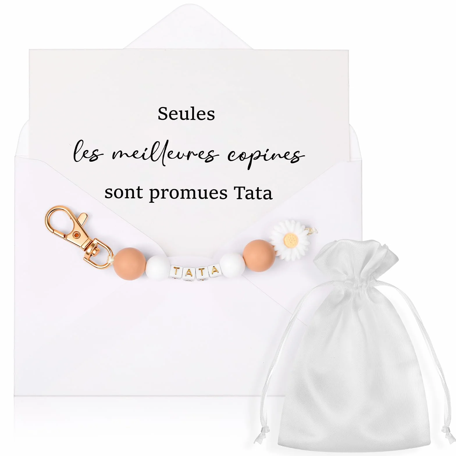 Hestya Porte-Clés Carte Annonce Grossesse Tata Mamie Marraine Témoin avec Enveloppe Cadeau