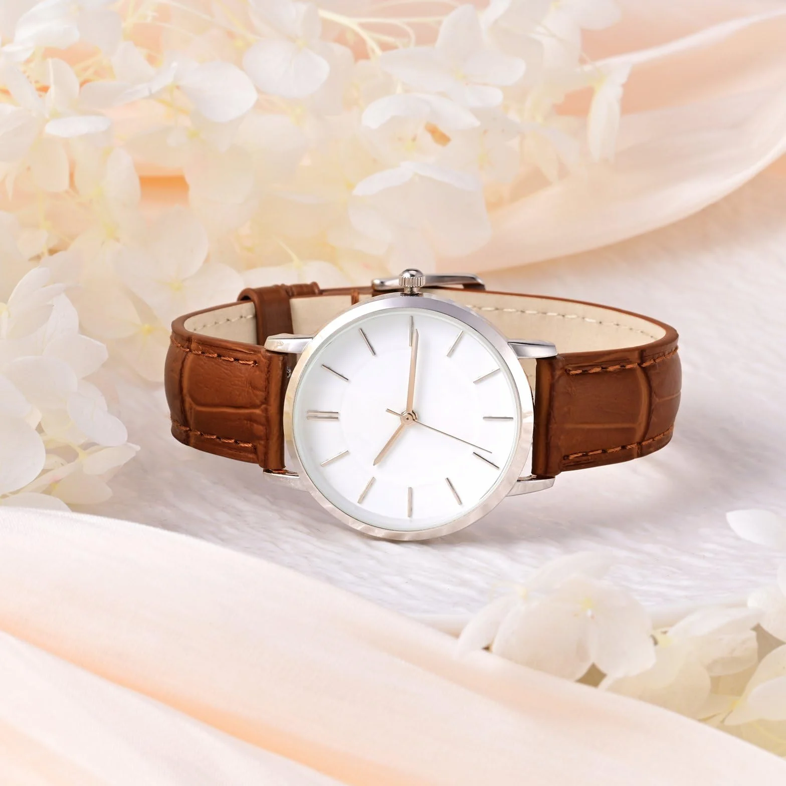 WOCCI Bracelet de Montre pour Femme en Cuir Gaufré Grain d'Alligator, 12mm-20mm