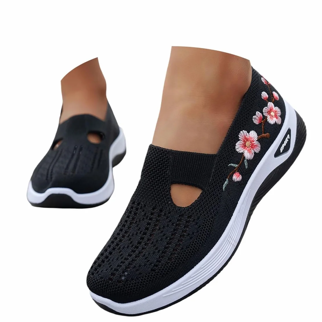 Chaussure Orthopédique Femme Baskets sans Laçage Chaussures De Marche À Plateforme Légères Confortables Amortissement Soulagement des Pieds