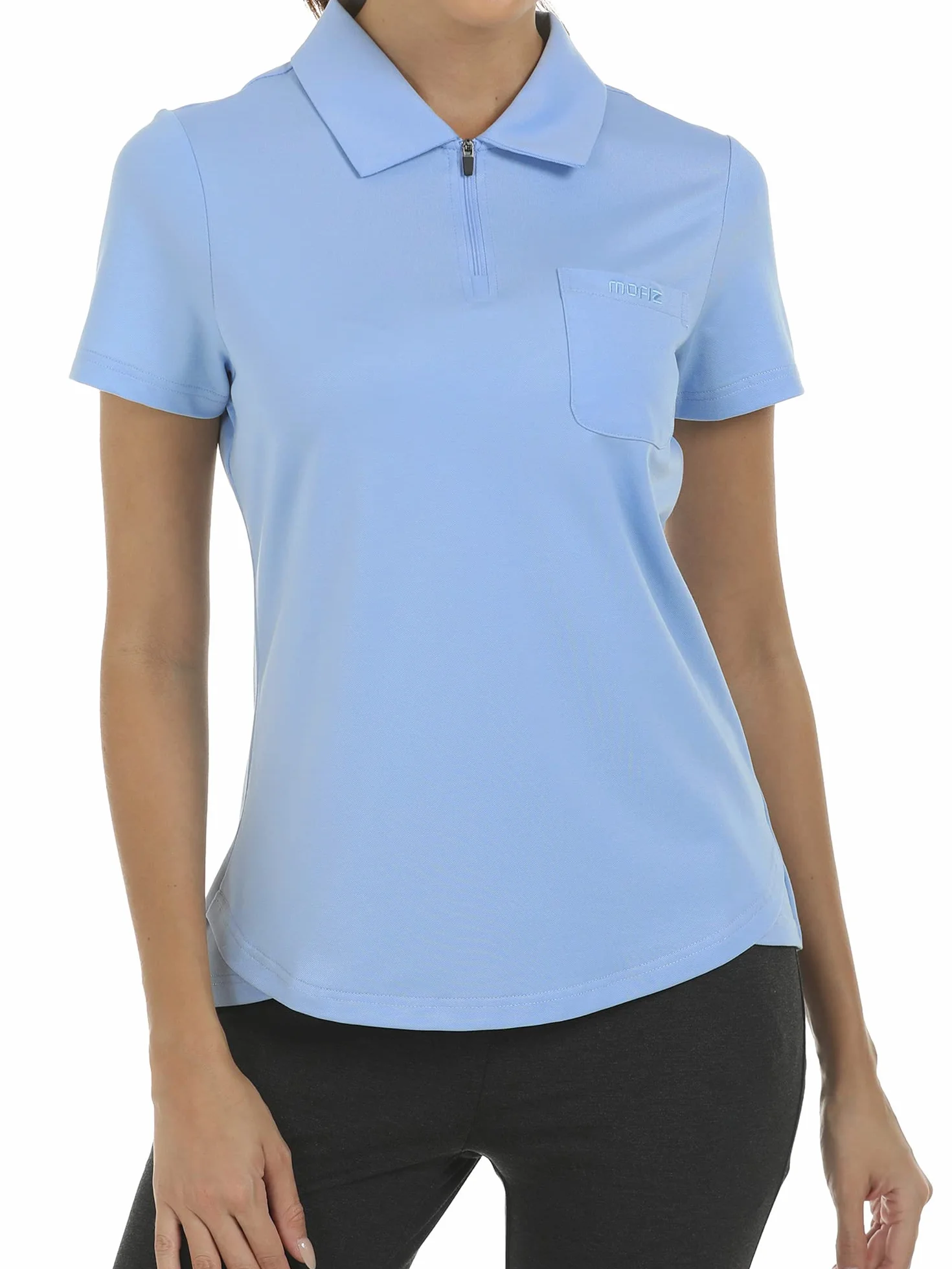 MoFiz Polo Shirt Femme Manches Courtes Coton Sport Golf Tennis Tops