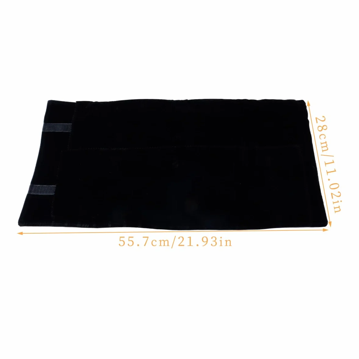 Ausi Rouleau à bijoux pliable, sac de rangement de voyage pour colliers, bracelets, boucles d'oreilles, noir, 16 colliers
