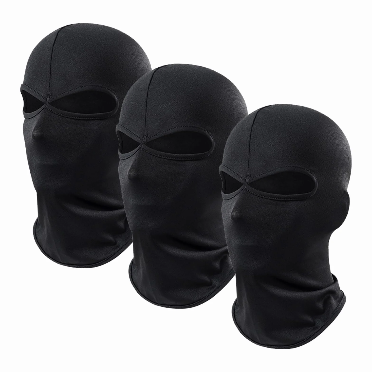 Masque de Ski Cagoule 3 Pièces avec 2 Trous Hommes Femmes Moto Protection UV Léger Respirant