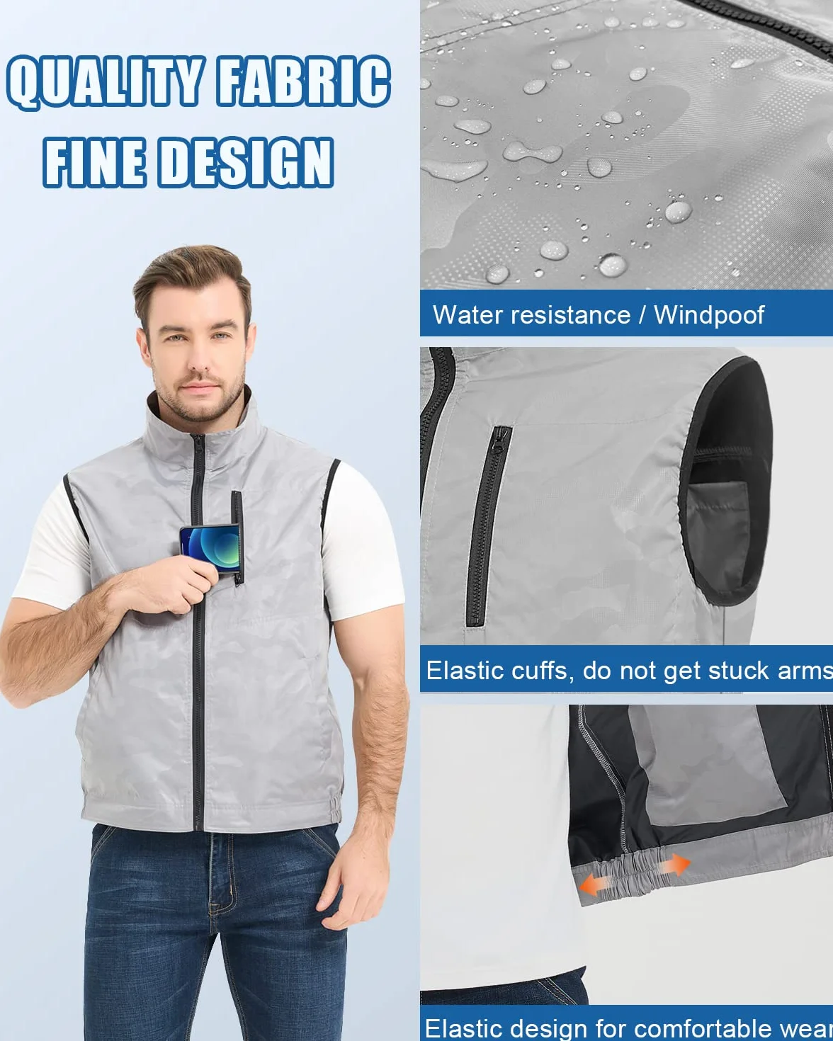 FERNIDA Gilet de Refroidissement Homme Femme, Gilet de Glace avec 24 Rembourrage Froid
