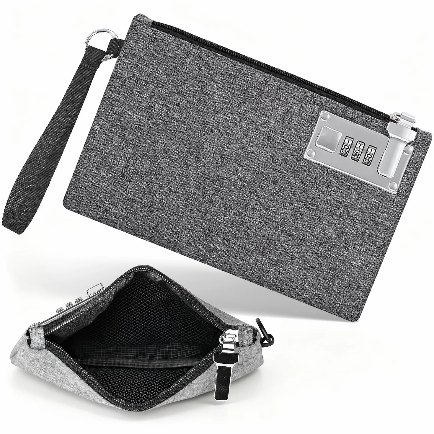 Mini Coffre Fort 25×17 cm Sac à Documents avec Serrure Protection Passeport