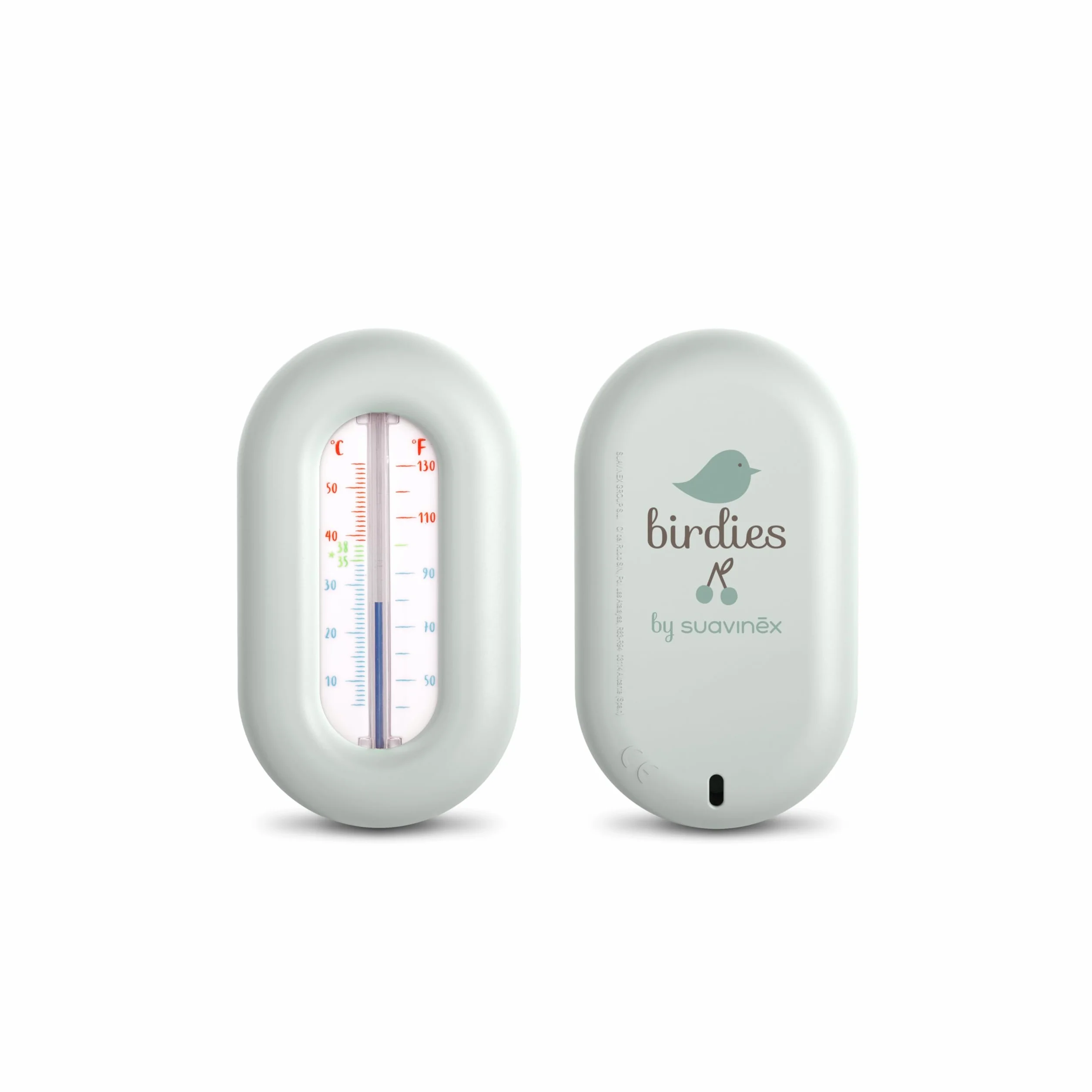 Suavinex Thermomètre de Bain pour Bébé, Sans Mercure, Sans Piles, Précis, Flotte, Échelle de Couleur, ºC/ºF, Vert