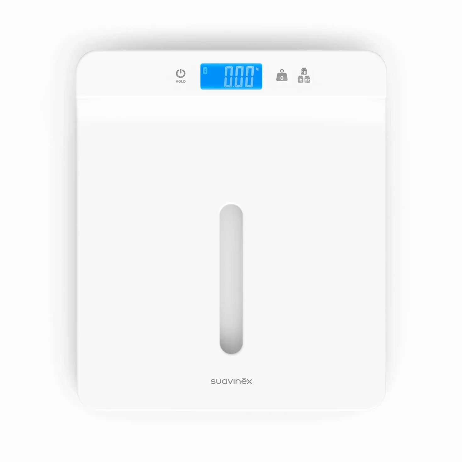 SUAVINEX Balance numérique bébé adulte Bluetooth 1-100 kg plateau amovible blanc