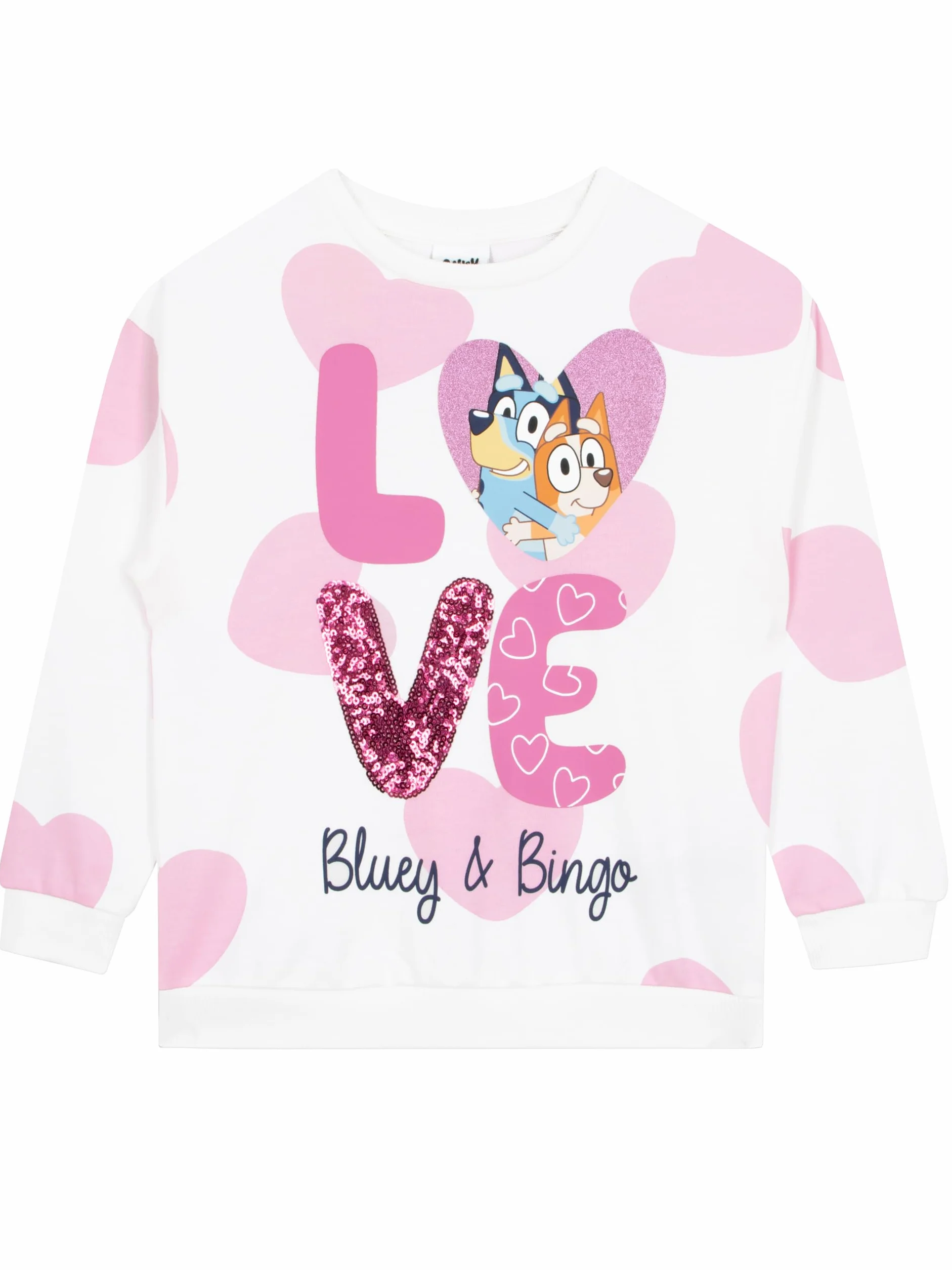 Sweatshirt Fille Coton Paillettes BlueY Pull Bingo Enfant