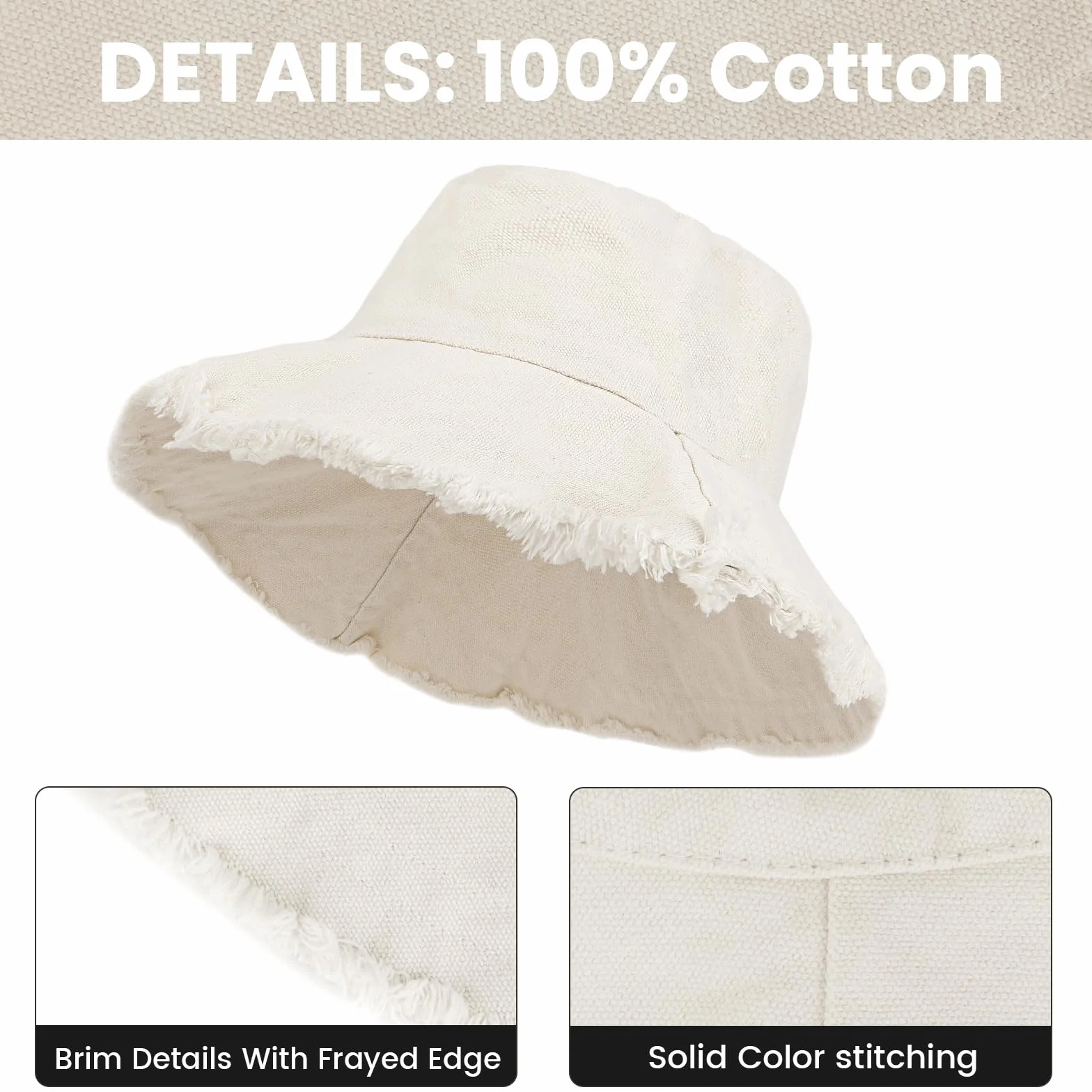 Chapeau Anti UV Femme Réversible Protection Solaire Coton Bob Bucket Hat Été