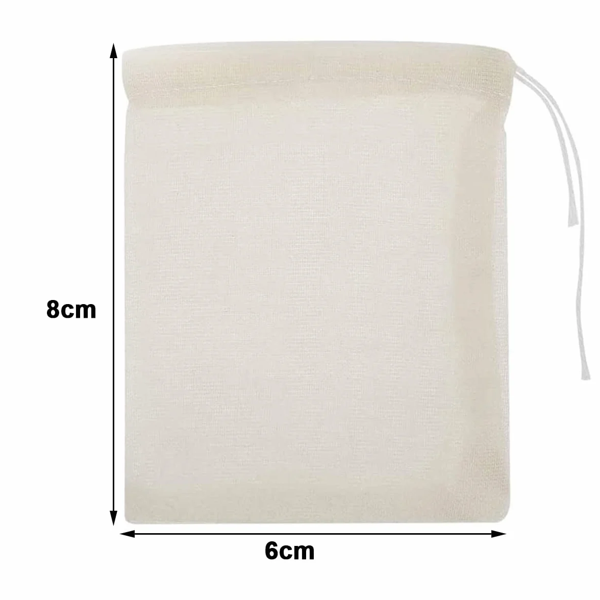 Sacs en Lin Coton avec Cordon de Serrage, 6 x 8 cm, Sac Toile de Jute Réutilisable, Pochon Cadeau Mariage