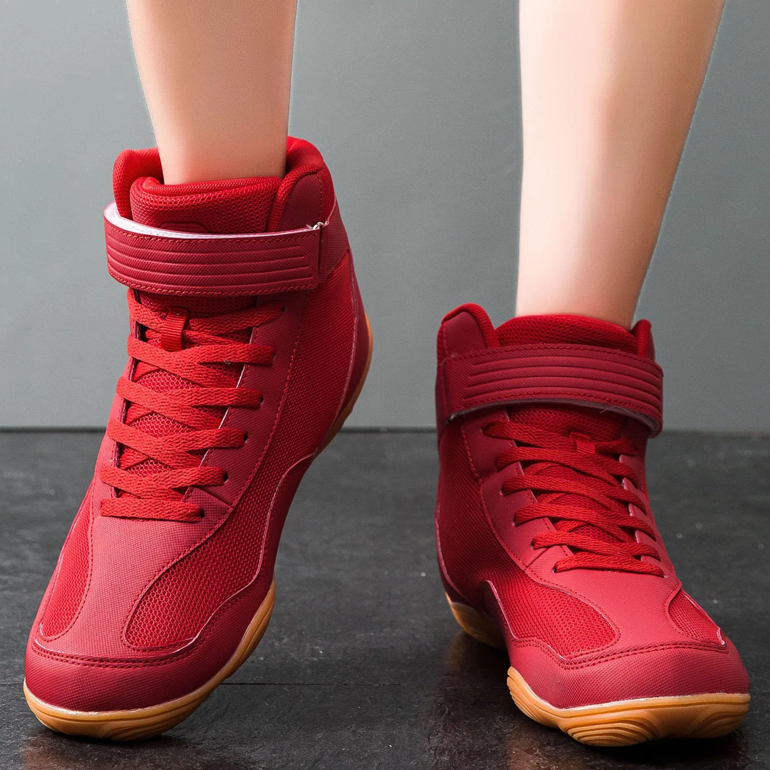 Chaussures de Lutte Hommes Boxe Wrestling Shoes Antidérapantes