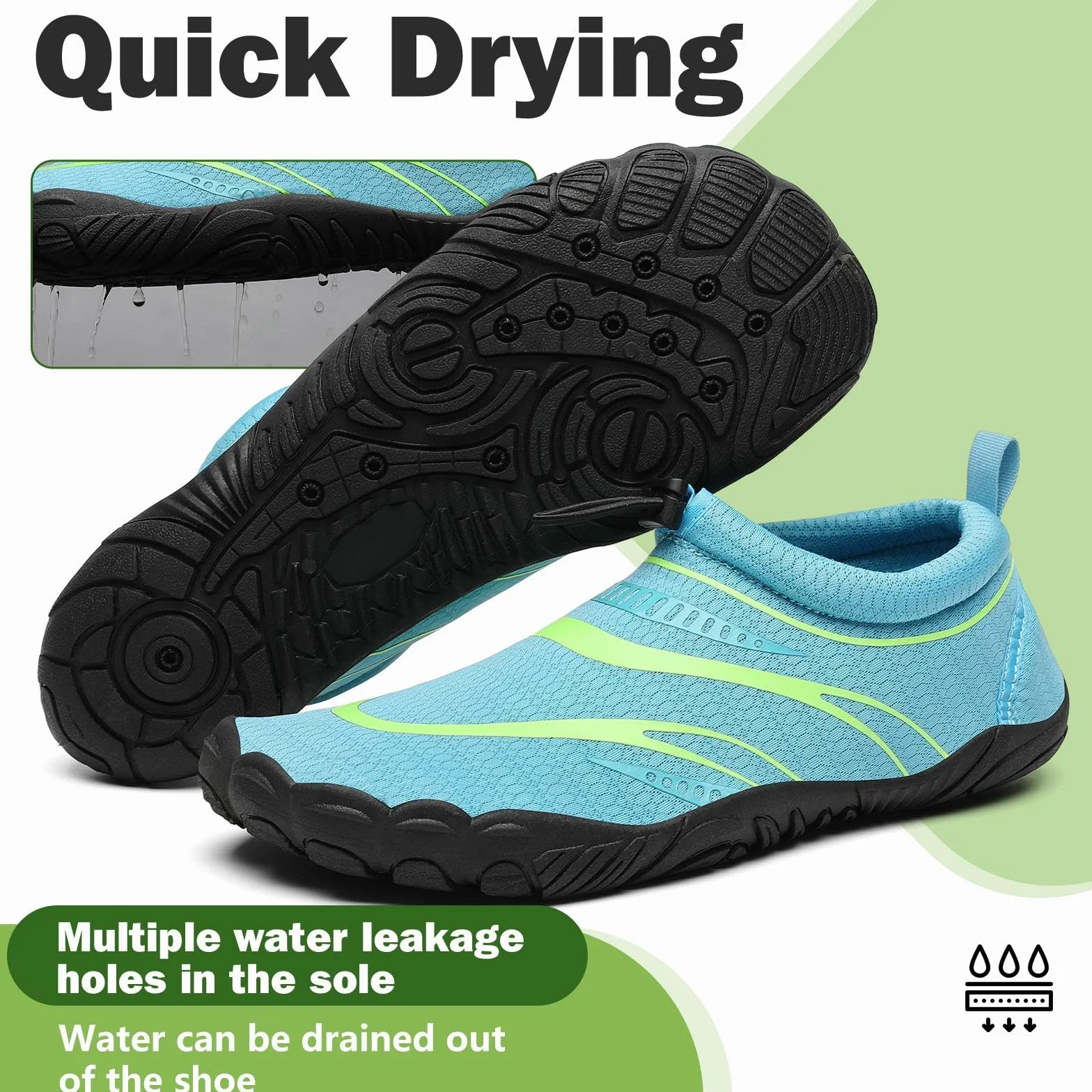 Mishansha Chaussure Aquatique Homme Femme Léger Antidérapant Respirant