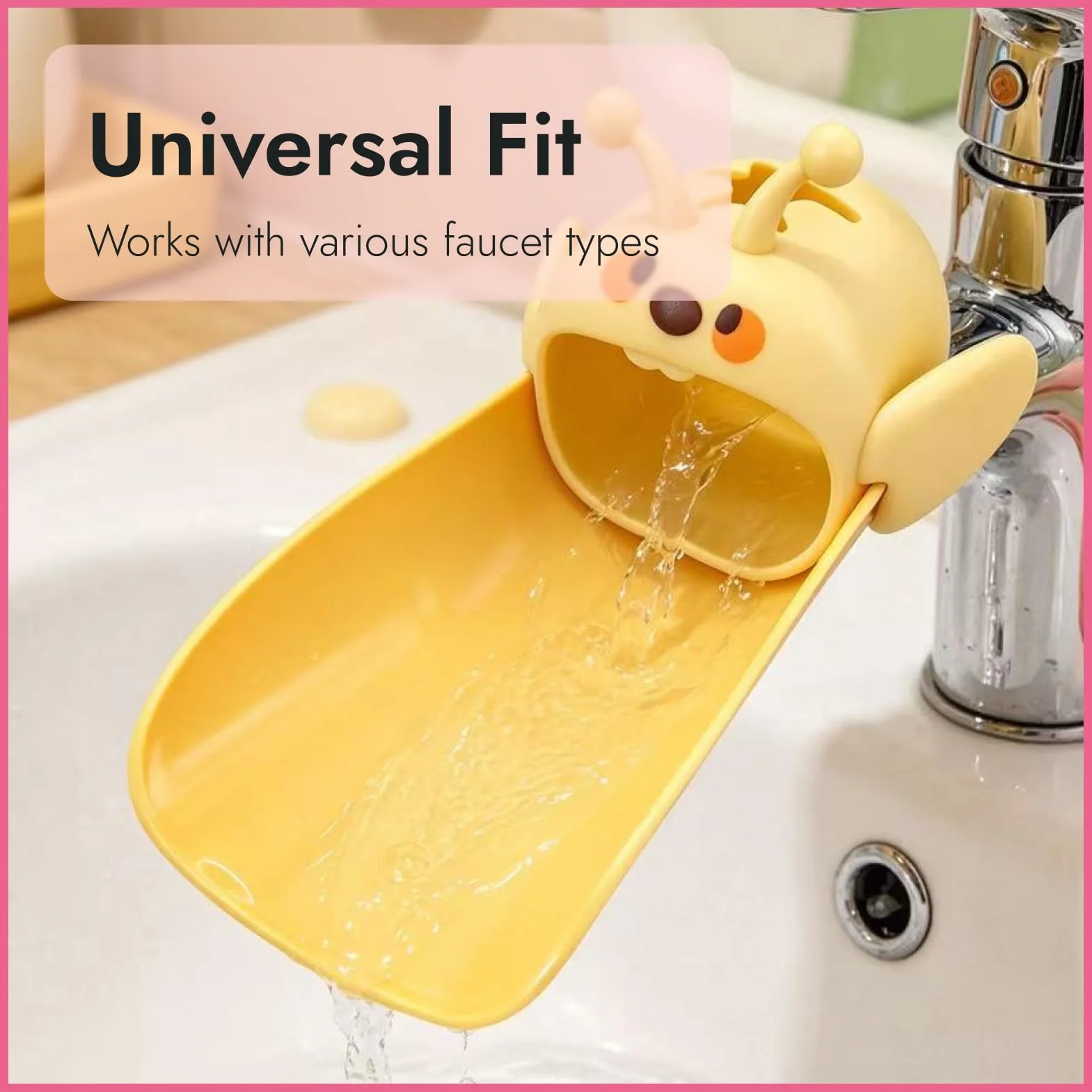 Rallonges de Robinet en Silicone Jaune, Extension Robinet Lavabo, Adaptateur Robinet Cuisine Salle de Bain