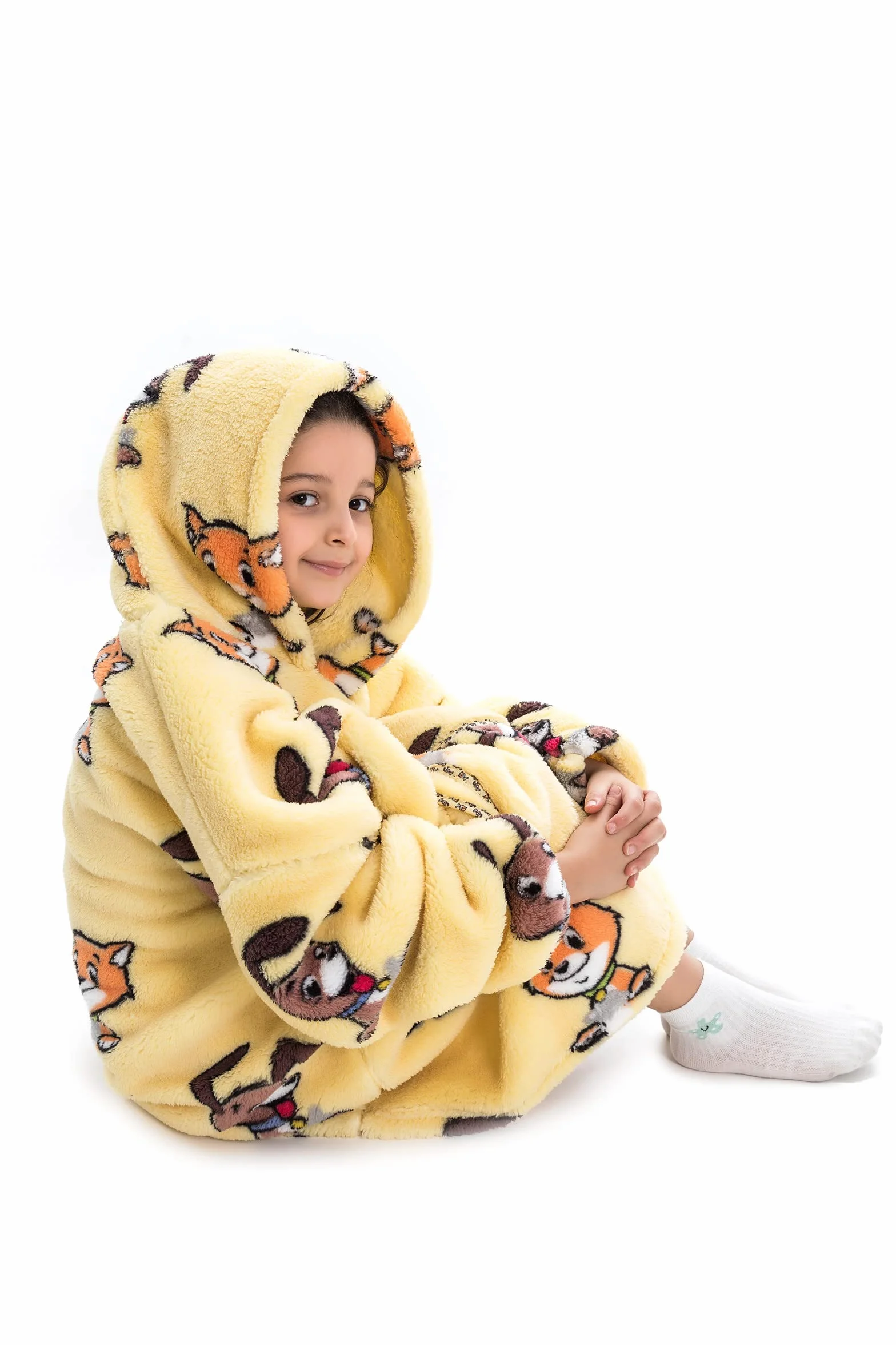 Couverture à capuche surdimensionnée pour enfants avec poche