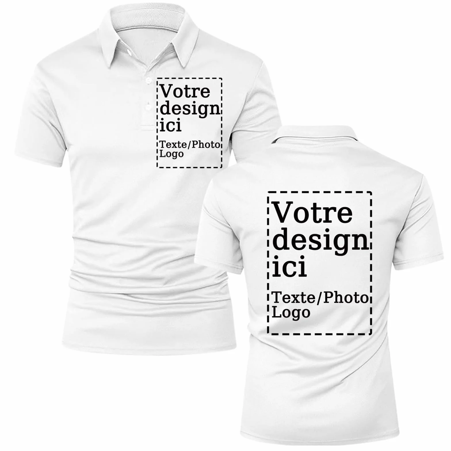 Polo Personnalisable Homme Photo Logo Texte Manches Courtes T Shirt Personnalisé Été Vêtements Travail Golf Tennis