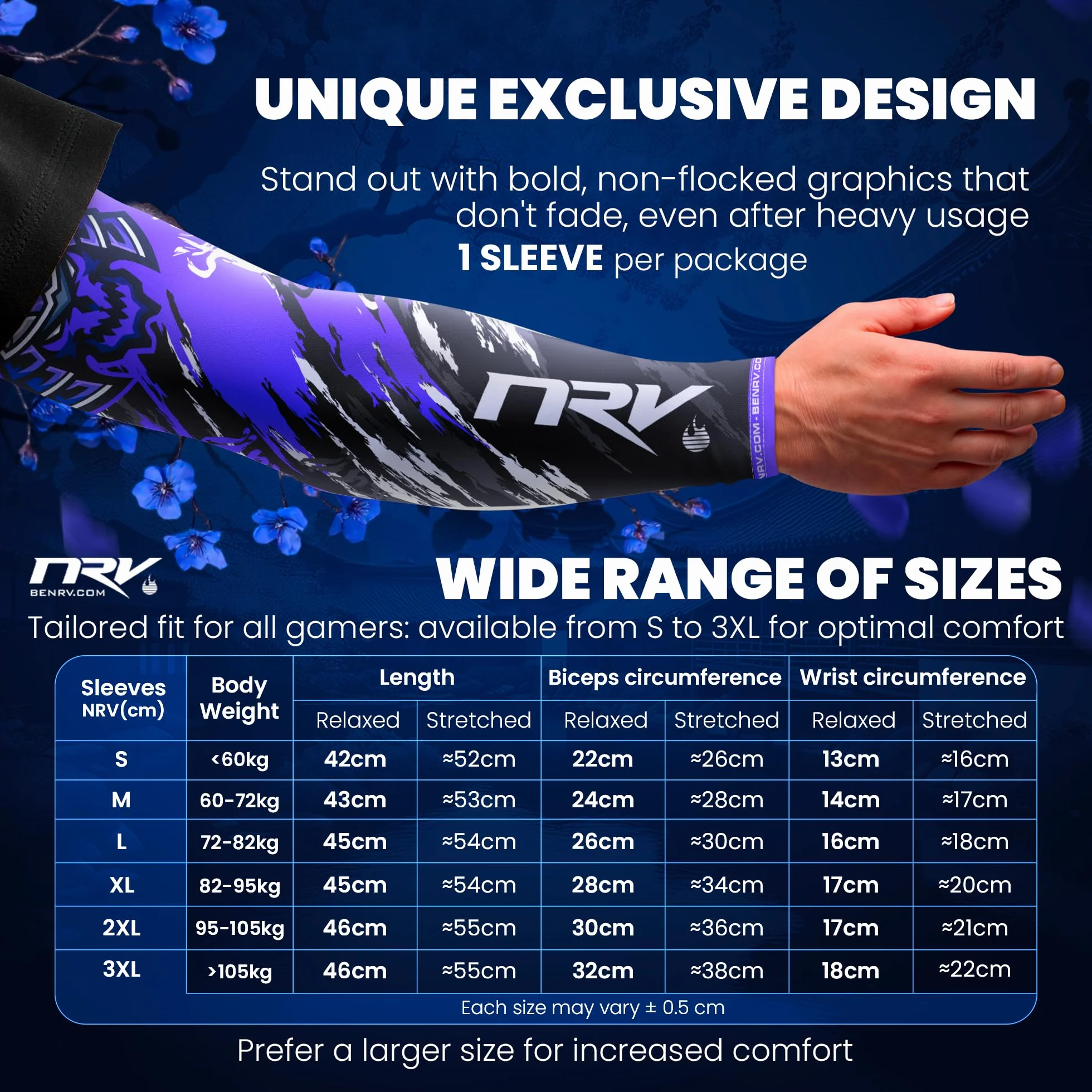 Gaming Samurai Manchette de Compression Design Japonais Antidérapante Respirante Sans Friction eSport FPS