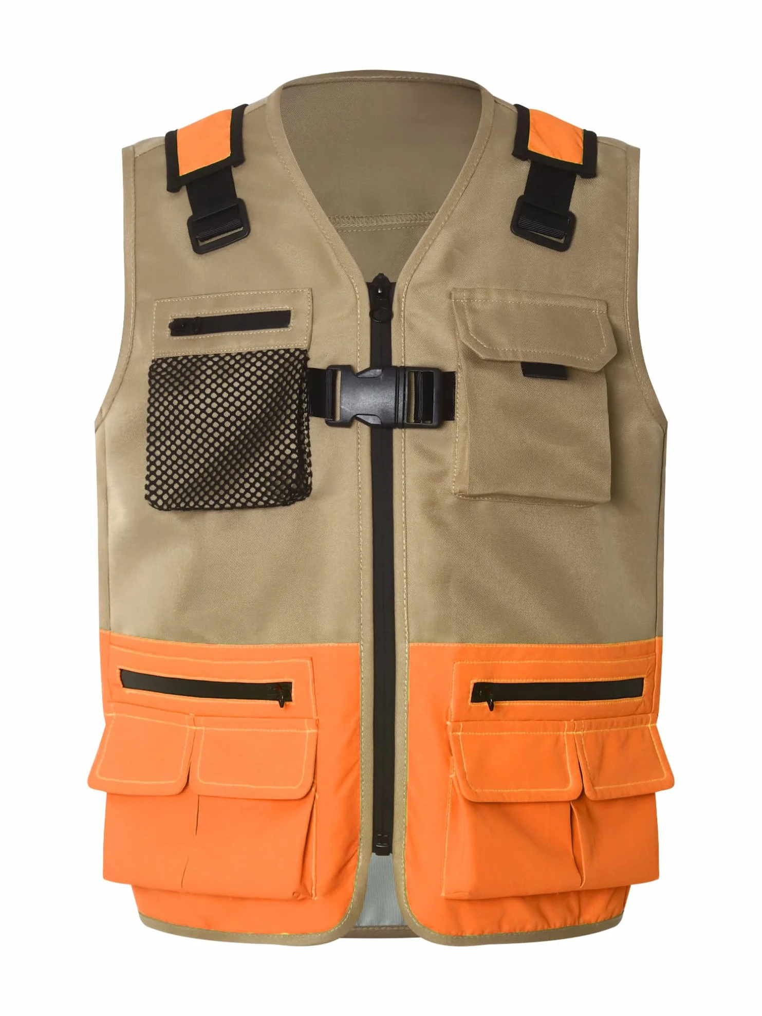 Agoky Gilet De Pêche Veste Tactique Utilitaire Pour Garçons Sans Manche Enfant
