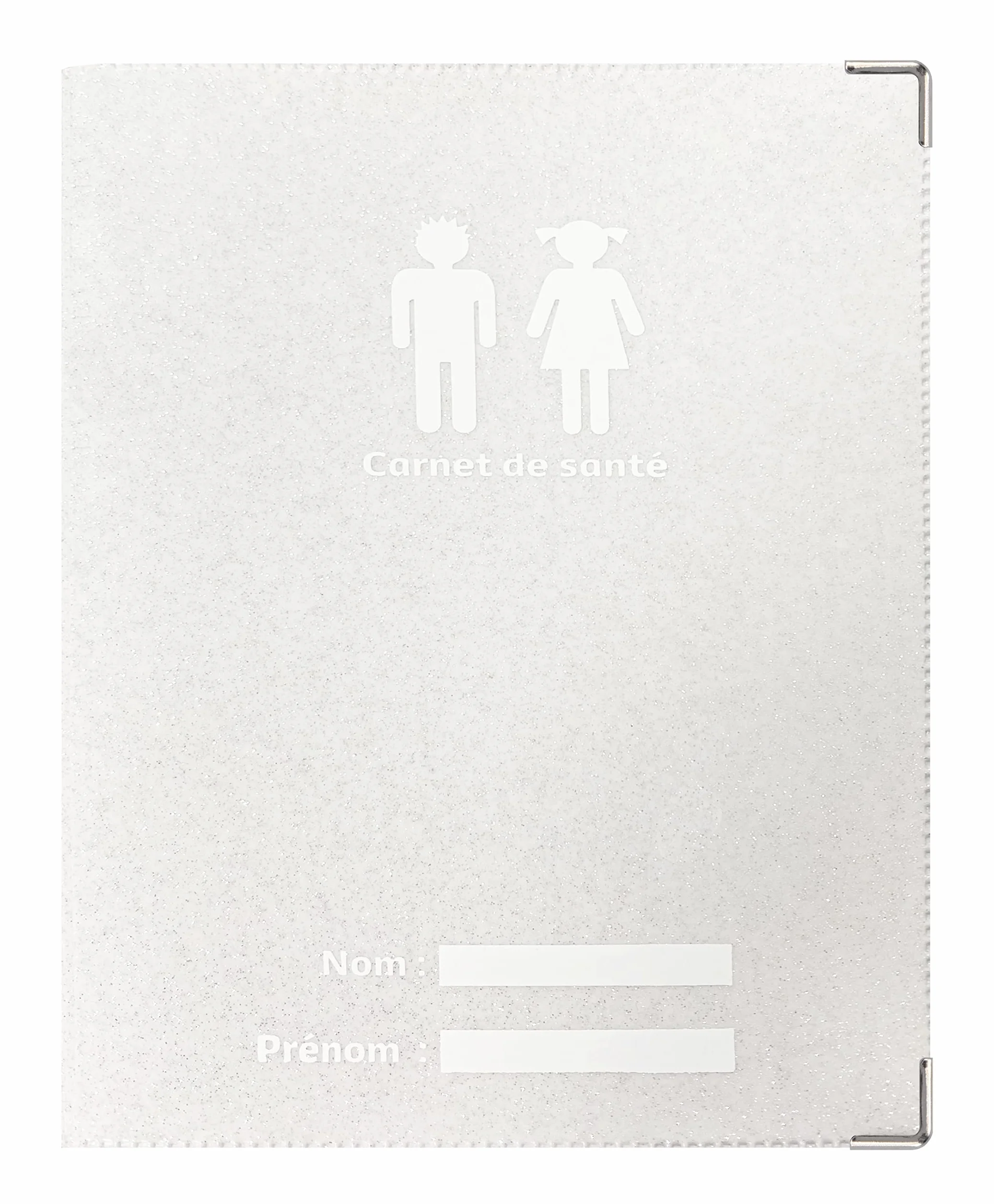 Protège carnet de santé Scintillant Blanc Fabrication Française