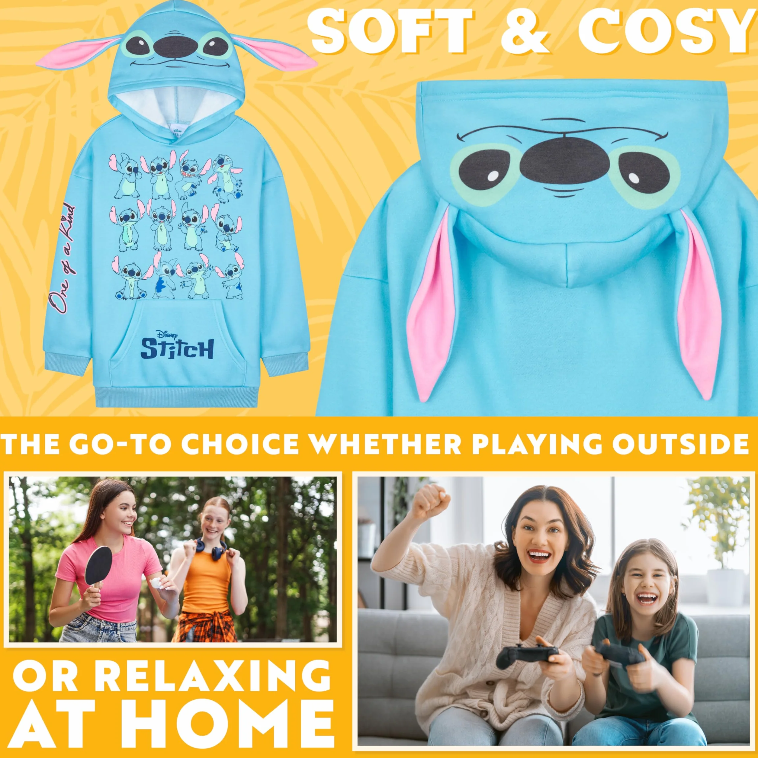 Disney Stitch Sweat Capuche Fille Enfant Ado Officiel Vetement Décontracté