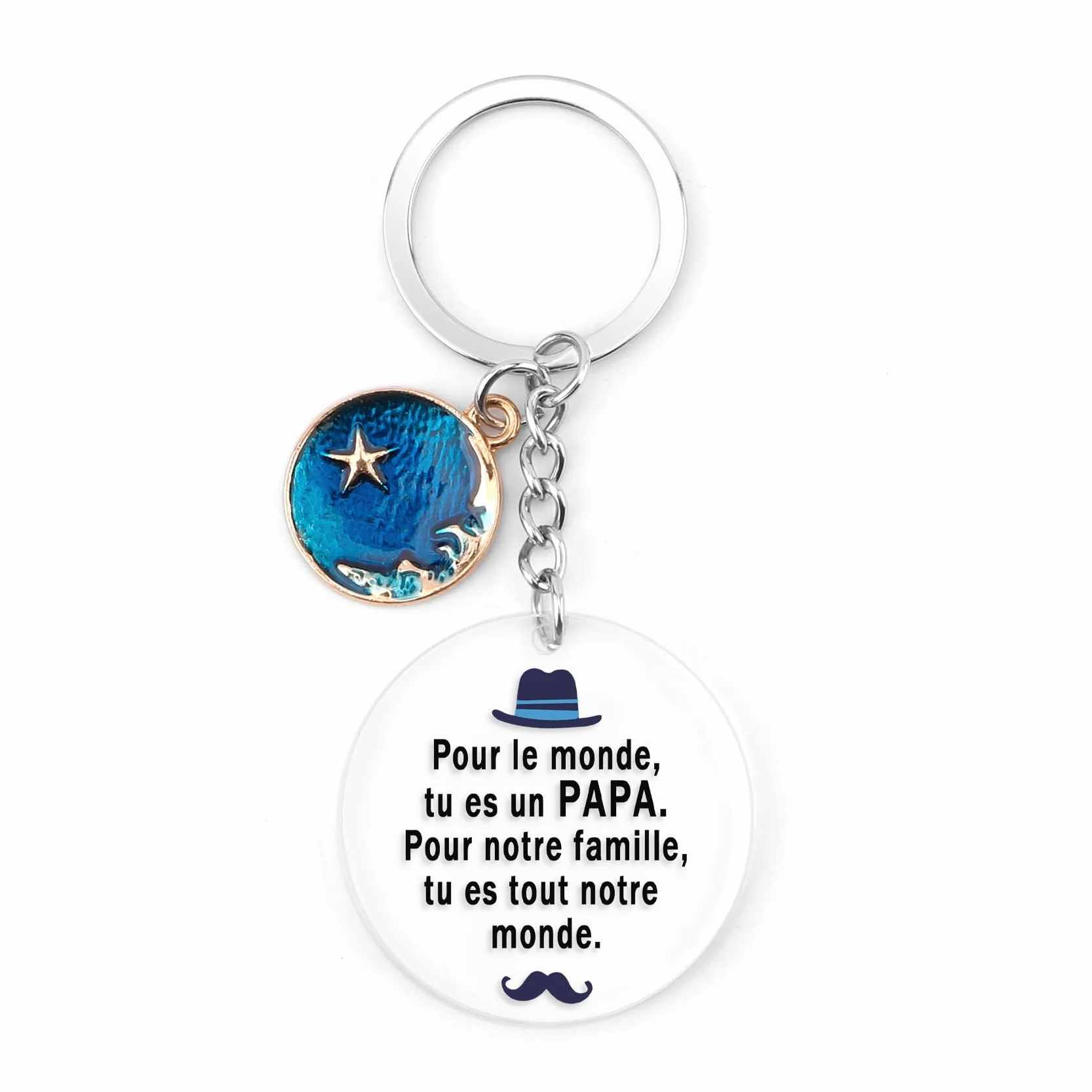 Porte Clef Acrylique Cadeau Original Homme Femme Papa Maman Anniversaire Noel