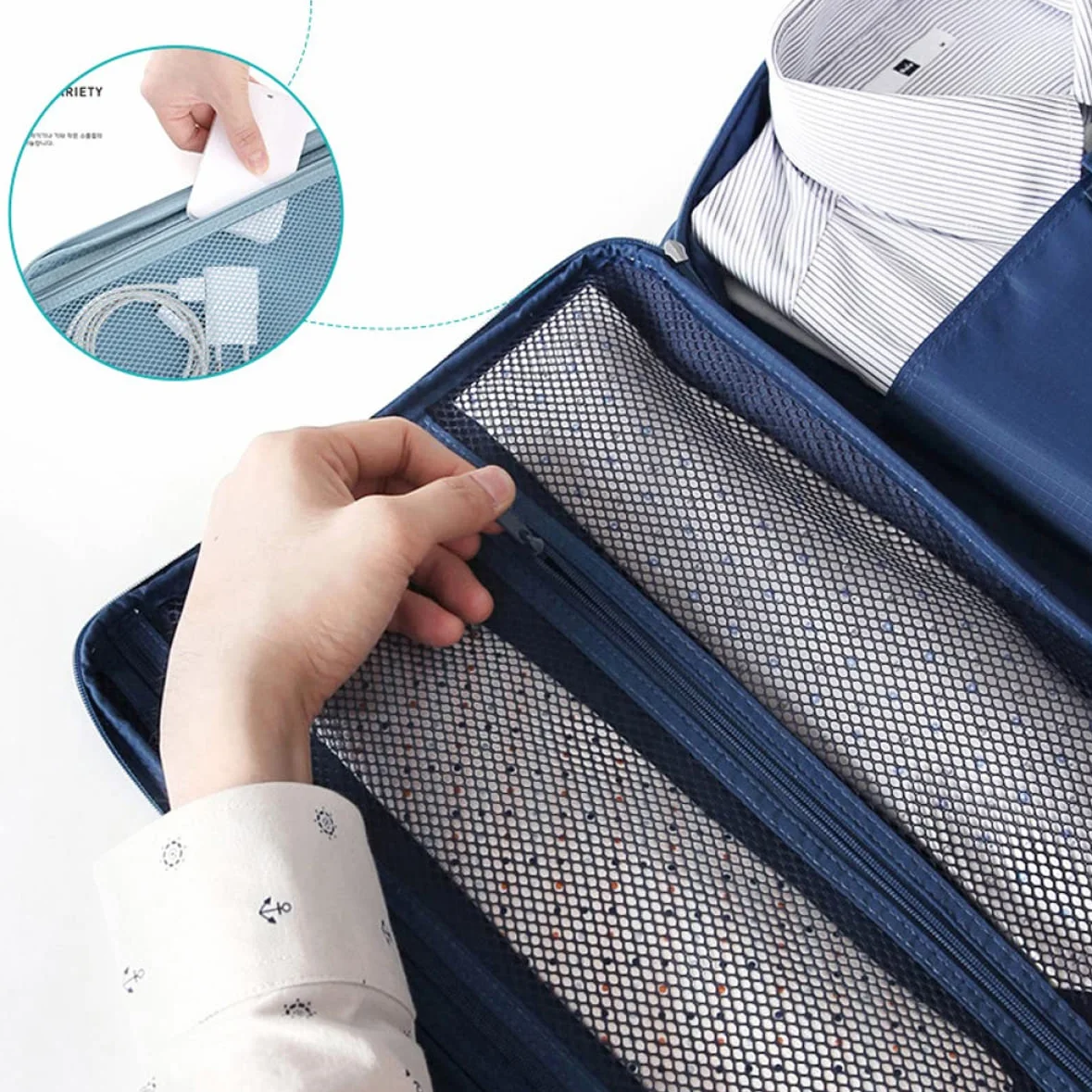 Sac De Rangement Multifonctionnel Anti-Rides Pour Chemises Et Cravates 14.17x10.24x1.97 Pouces Imperméable Portable Avec Poche Unique Voyage Professionnel