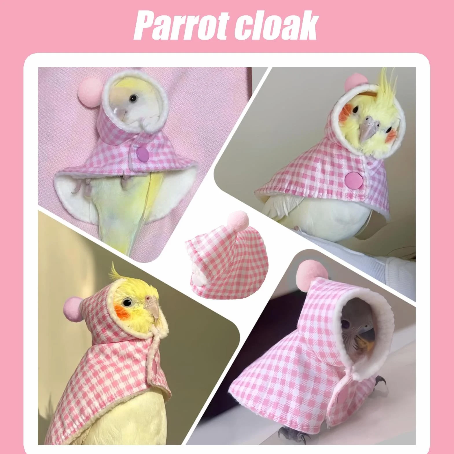 Zibeem Vêtements d'oiseaux pour perruches, costume de cape pour perroquets, accessoire photo cosplay lavable