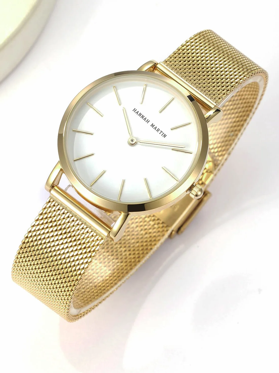 HANNAH MARTIN Montre Femme Quartz Analogique Étanche Acier Inoxydable