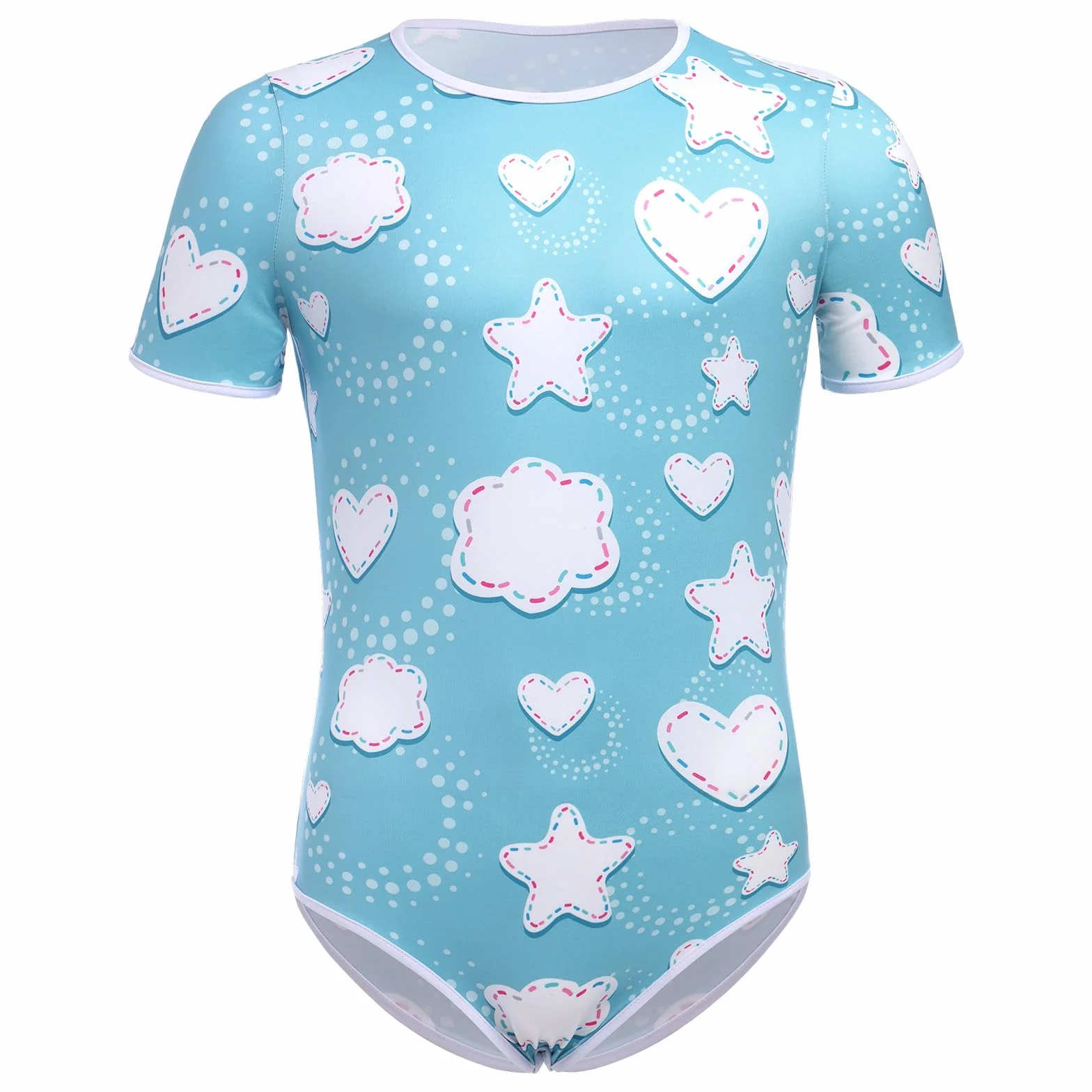 Body pour homme T-shirt Maillot de corps à manches courtes imprimé Dessin animé Boutons pression