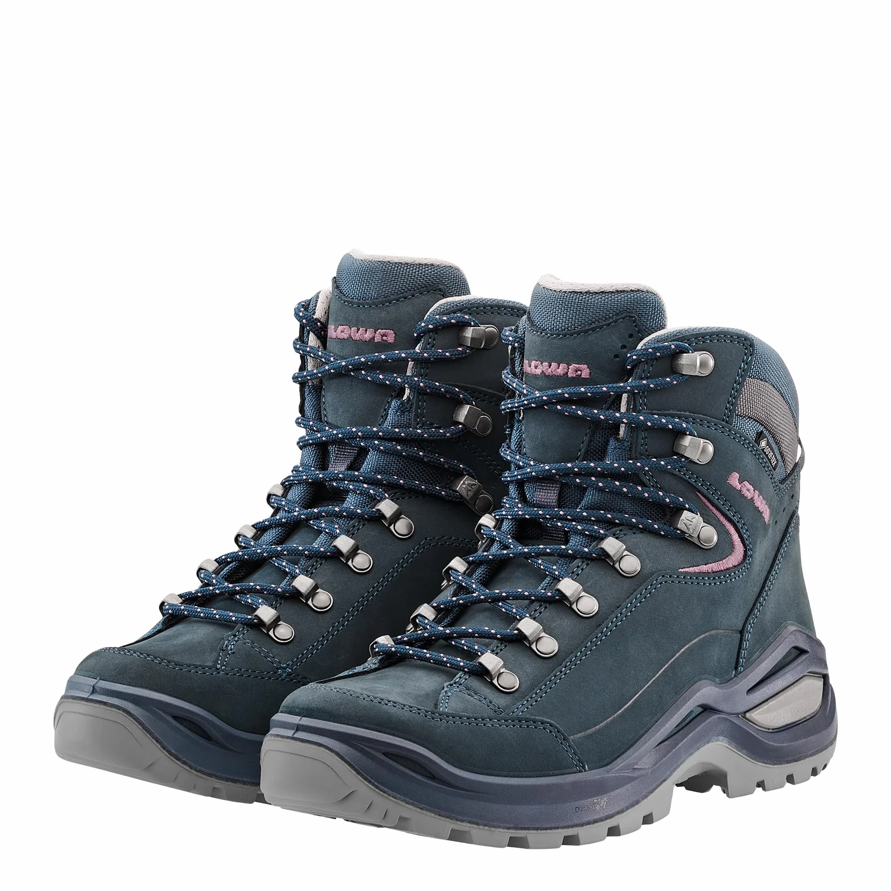 LOWA Renegade EVO GTX MID Ws - Chaussures de sport pour femmes - Bleu acier/vieux rose
