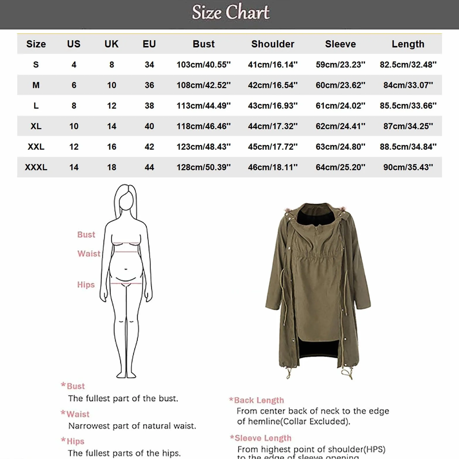 Manteau de portage hiver parka 3 en 1 chaude longueur genou col fourrure capuche coupe-vent pour maman et bébé L