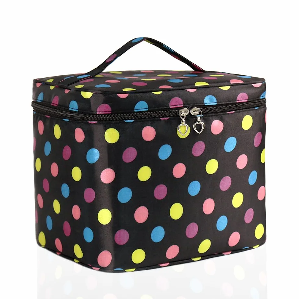 Grande Trousse de Maquillage de Voyage avec Support pour pinceaux Noir L