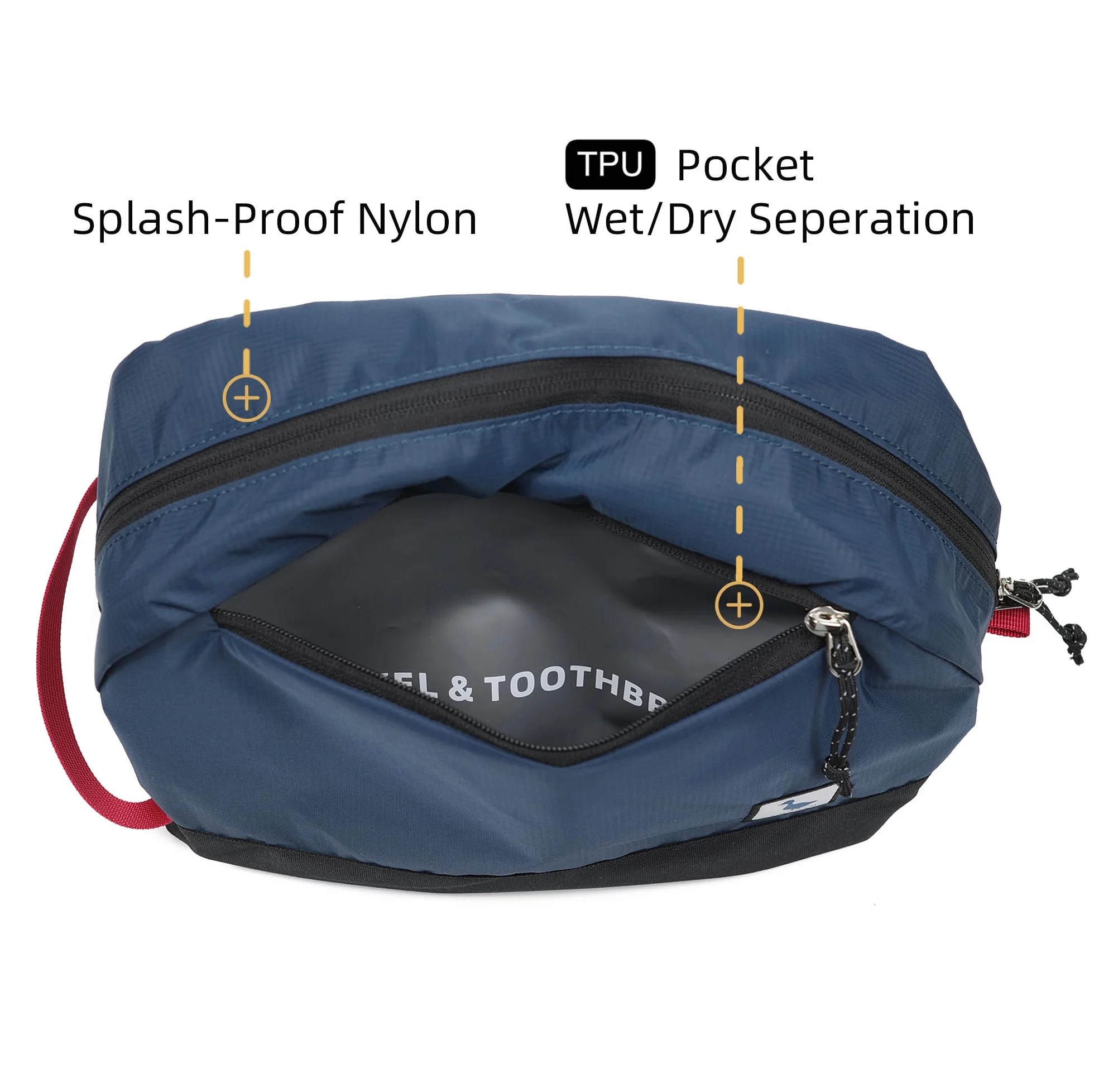 Trousse de Toilette Nomade Grand Cube de Voyage 8 L TPU imperméable Compartiment Humide Sec