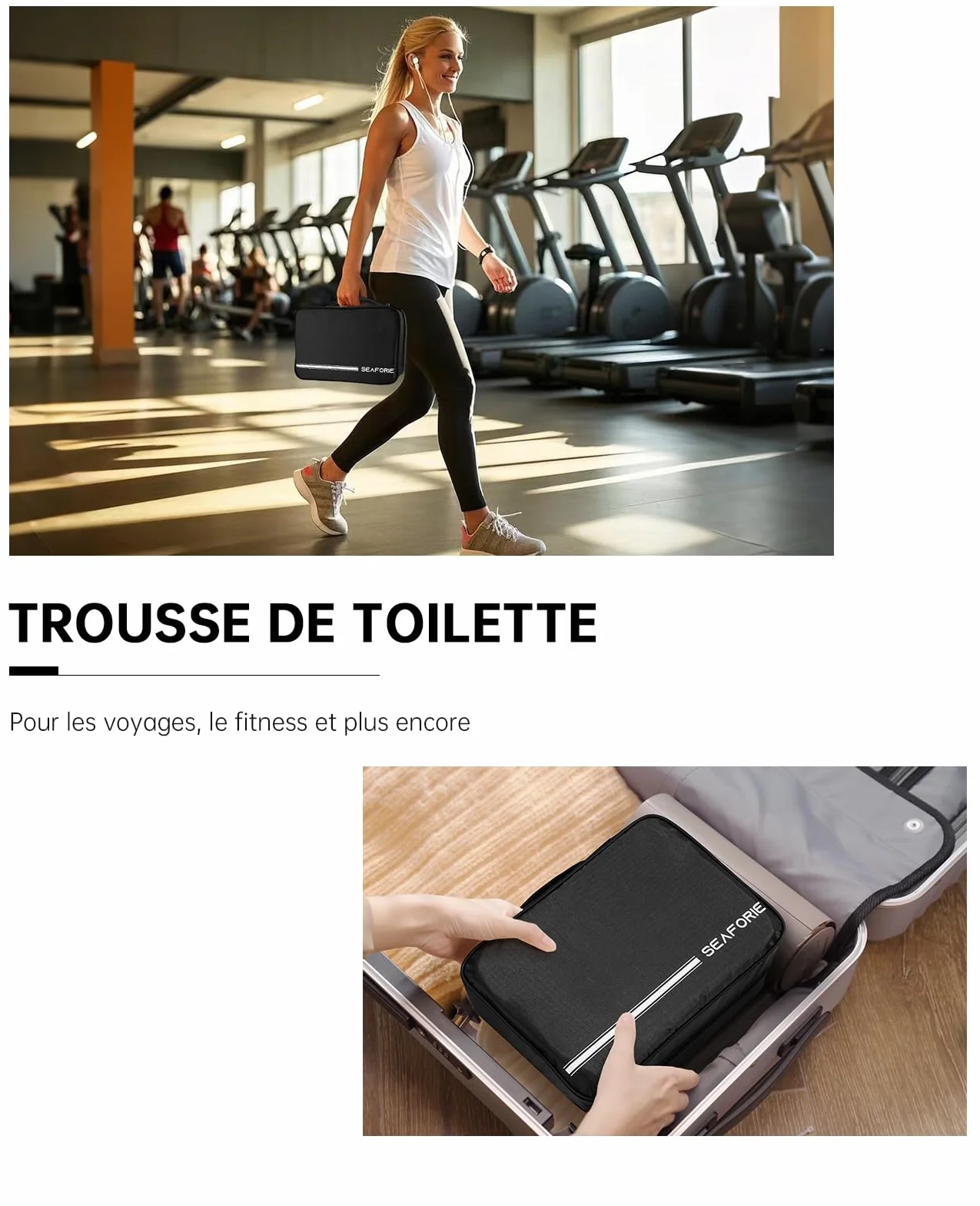 Trousse de Toilette à Suspendre Grande Sac de Voyage Étanche