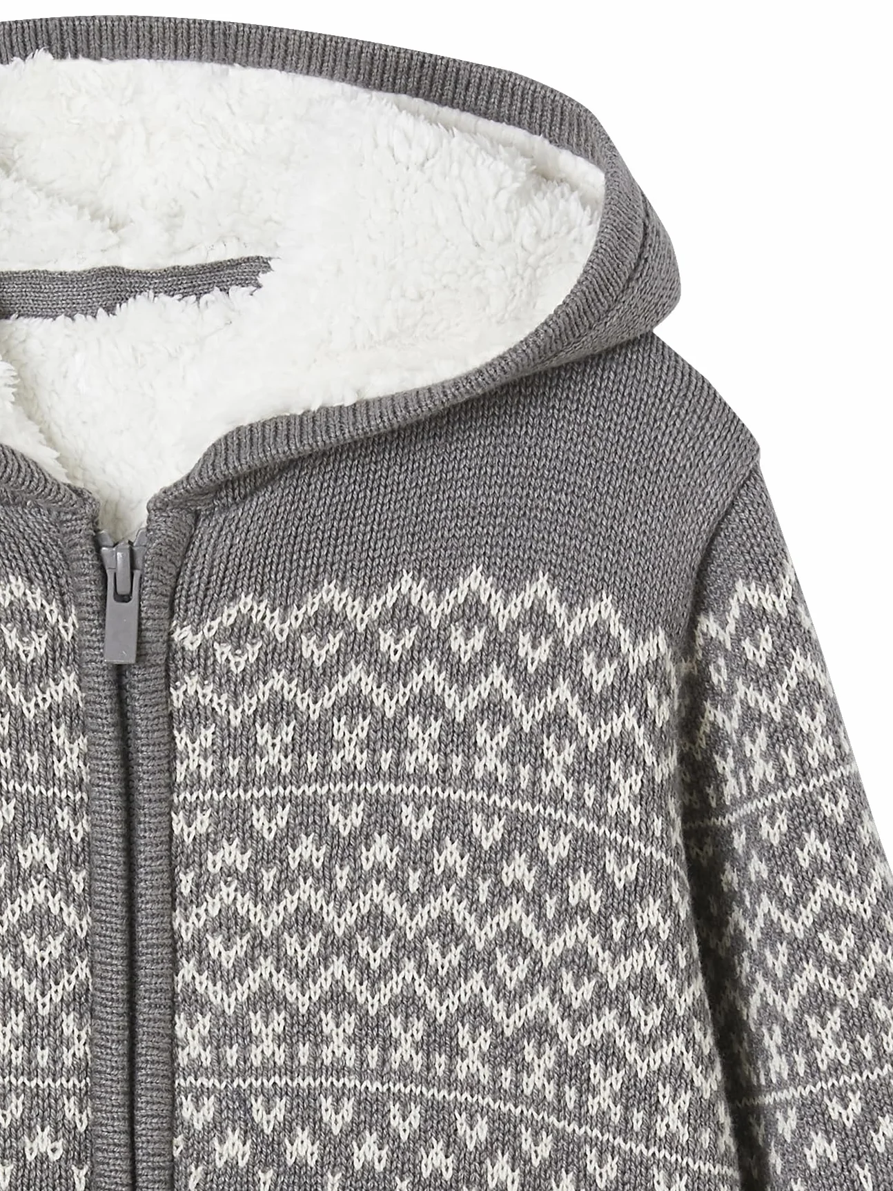 VERTBAUDET Gilet zippé à Capuche garçon doublé Sherpa Gris chiné 2A
