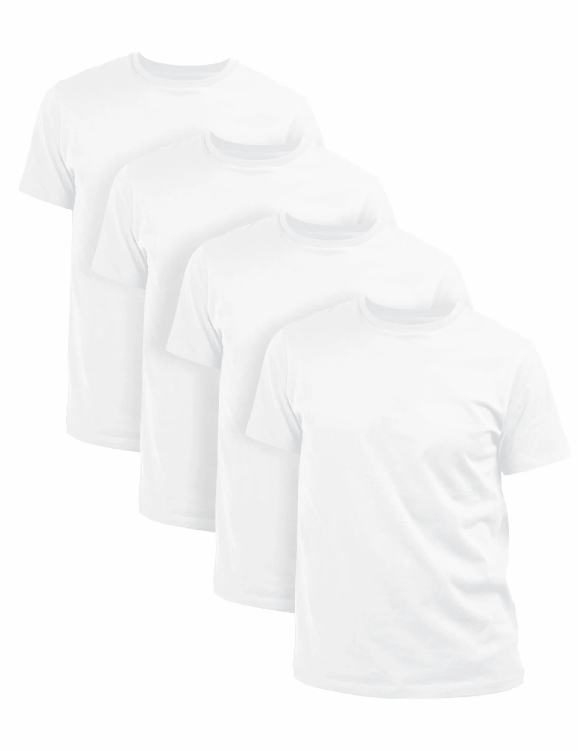 Lot de 4 T-Shirts Homme 100% Coton Tailles M à 3XL Blanc Noir Gris Bleu Marine