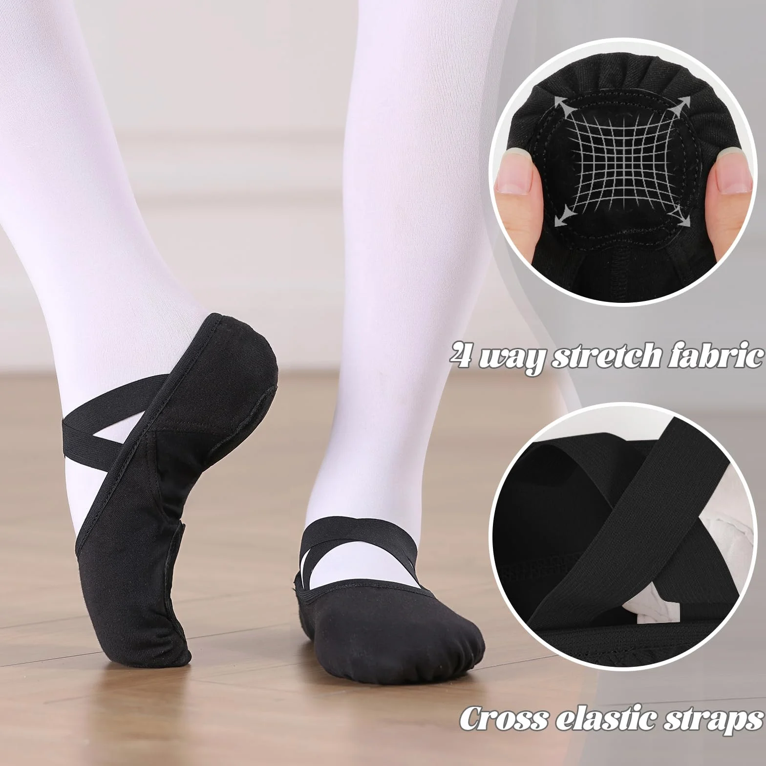 Bezioner Chaussures de Ballet Très Élastique Chaussons de Danse Classique pour Filles et Femmes
