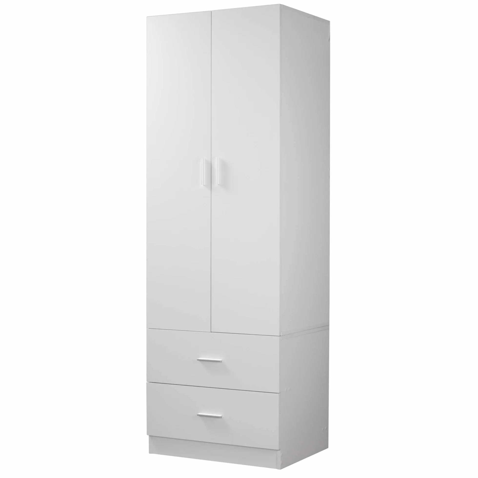 Armoire en bois 2 portes 2 tiroirs pour chambre d'enfant Blanc