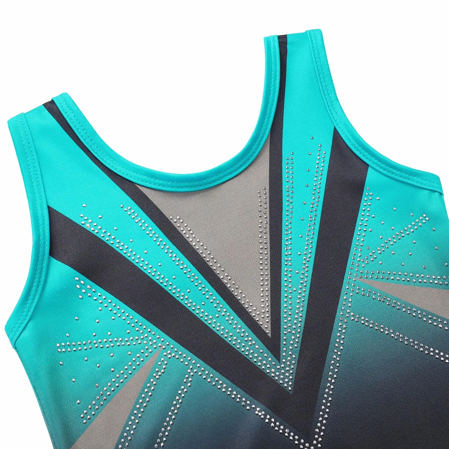 Justaucorps Gymnastique Danse Multicolor Imprimée sans Manches 3-12 Ans