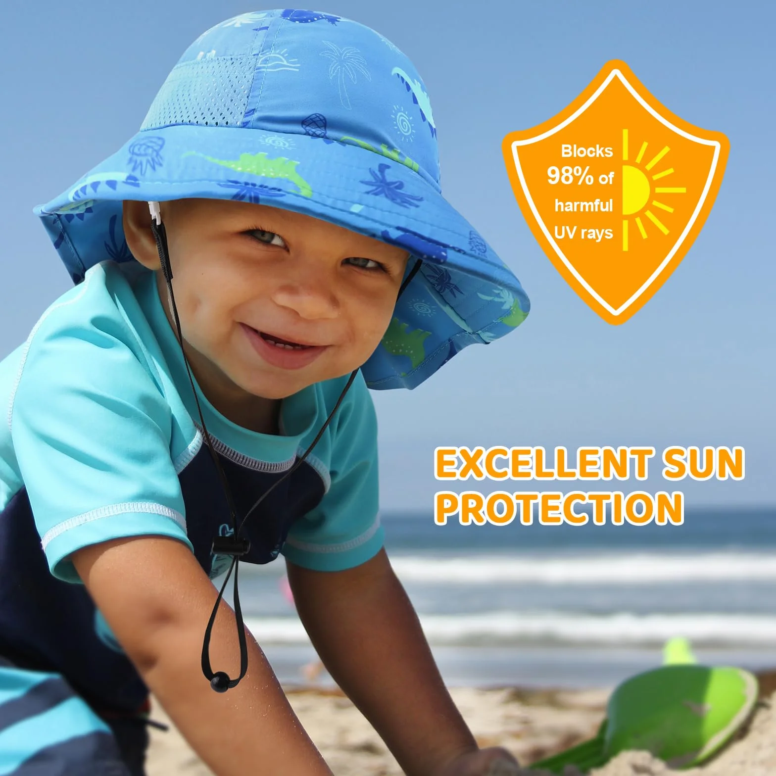 Dreshow Bébé Chapeau de Soleil Casquette Protège Nuque Enfant Fille Garçon Protection