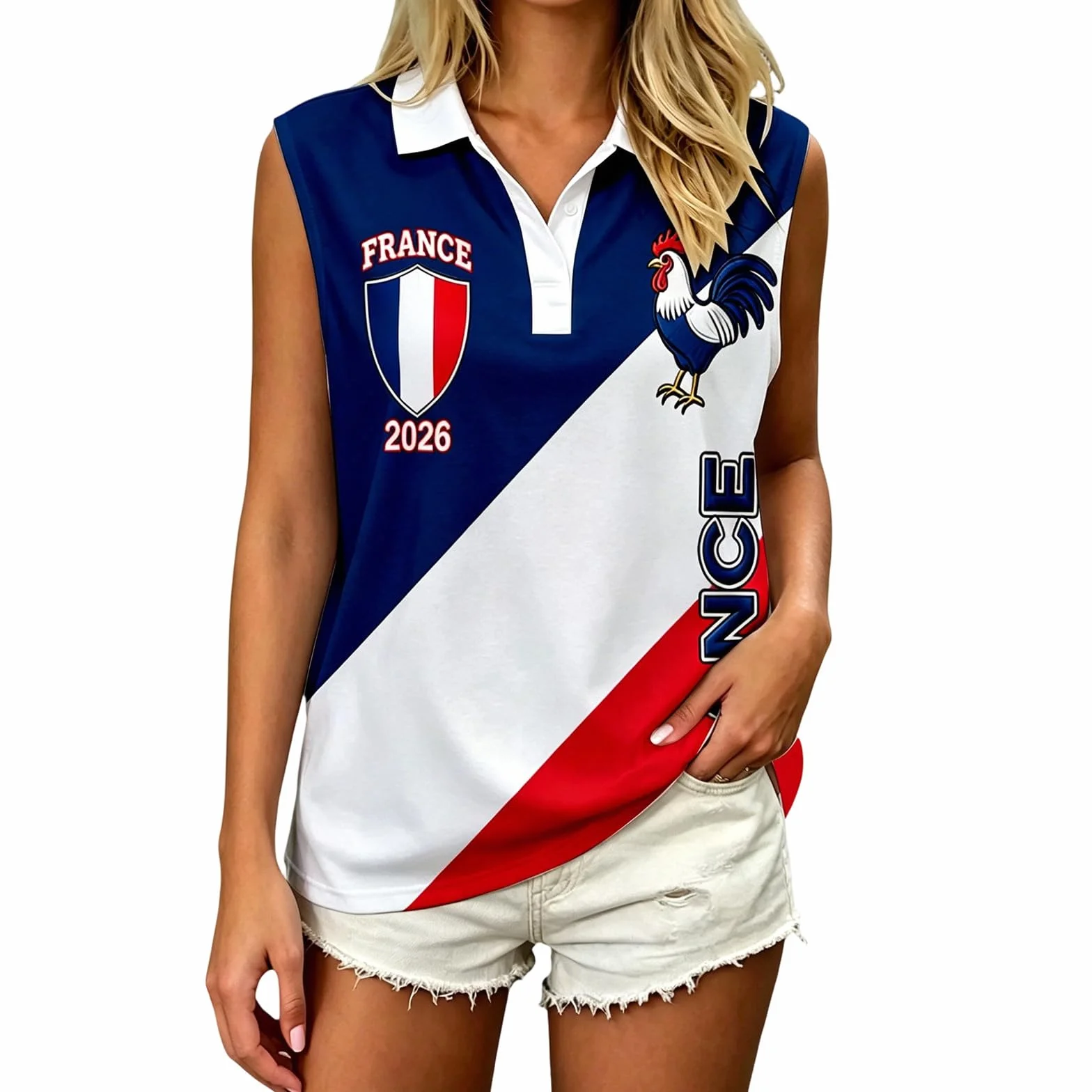 Maillot de Foot Femme 2026 Respirant Été Sans Manches T Shirts