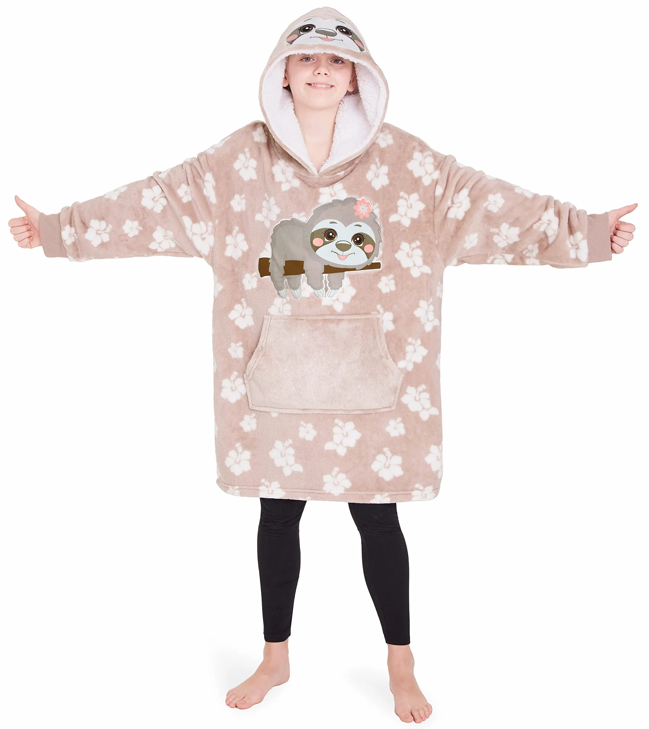 CityComfort Couverture à Capuche Sherpa Enfant Fille Oversize Plaid