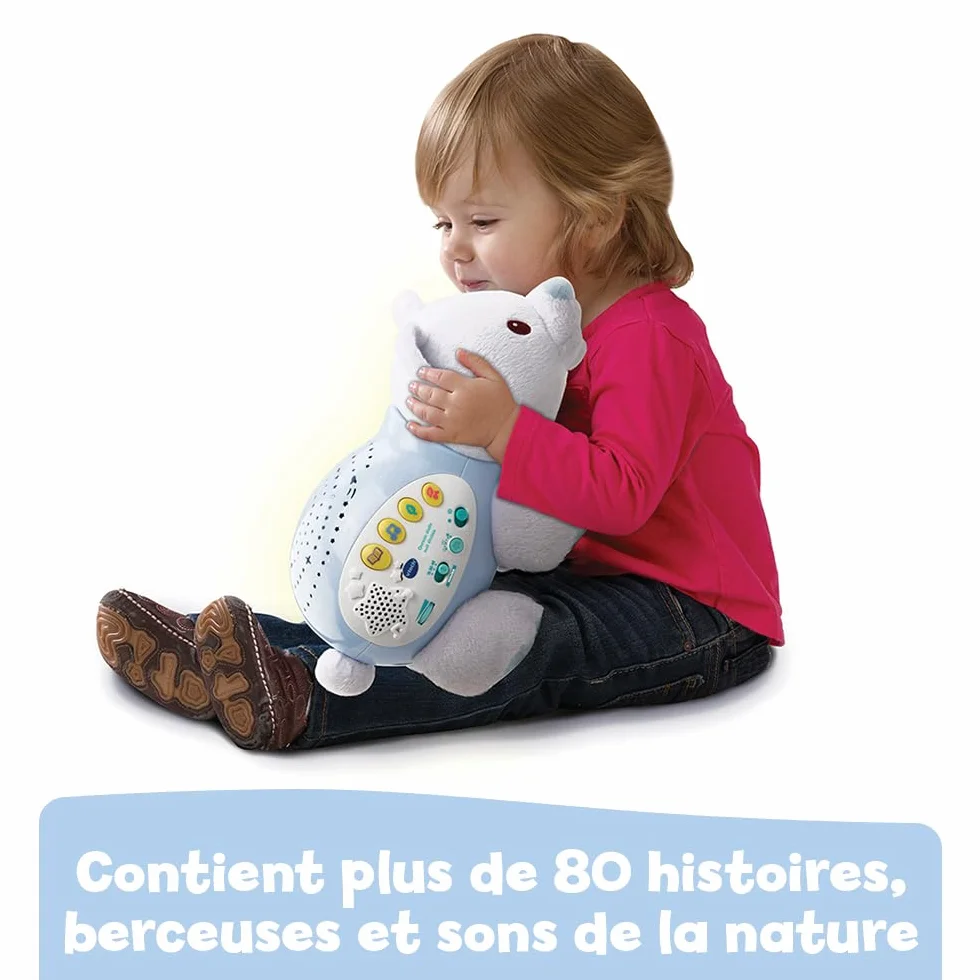 VTech Ourson Dodo Nuit Étoilée Veilleuse Bébé Musicale Projection Lumineuse au Plafond Cadeau de Naissance