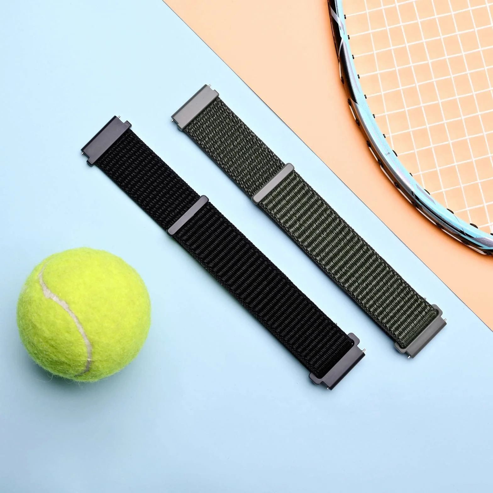 ANNEFIT Nylon Bracelets de Montre 16mm 18mm 19mm 20mm 22mm, 2pcs Réglable Bracelet à Libération Rapide