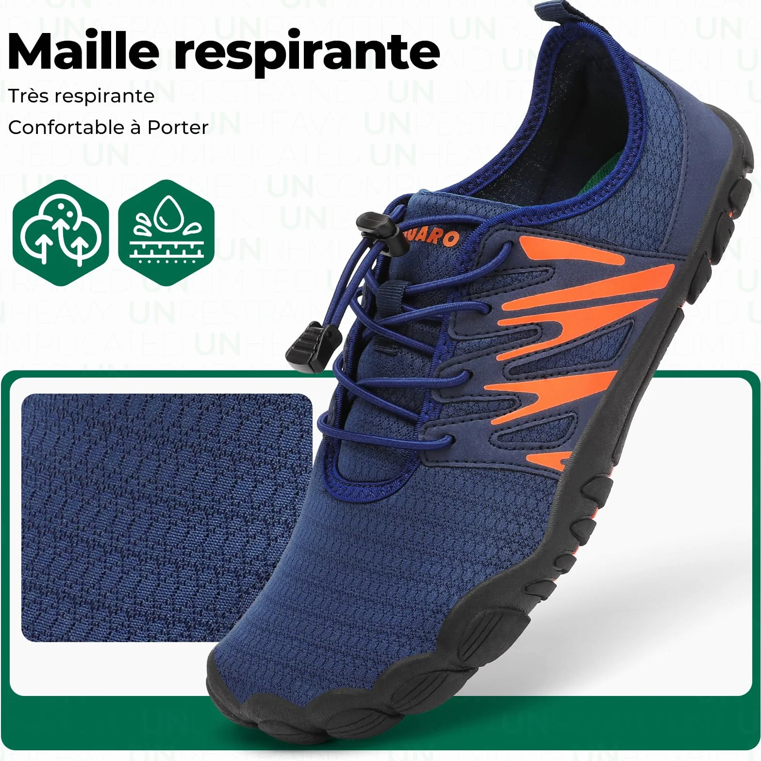 SAGUARO Chaussures Barefoot Homme Chaussures d'eau Séchage Rapide Respirantes Antidérapant GR.39-48