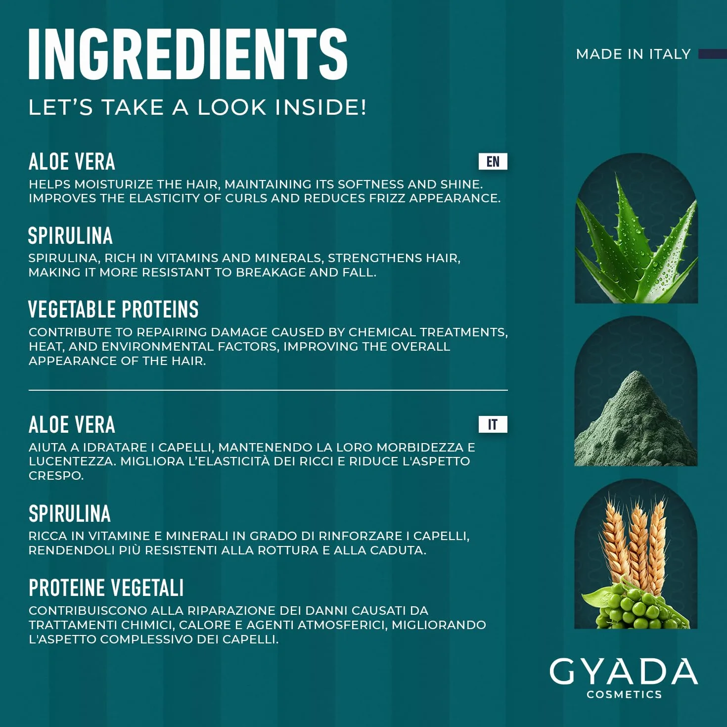 GYADA COSMETICS Après-shampoing fortifiant à la spiruline 200 ml